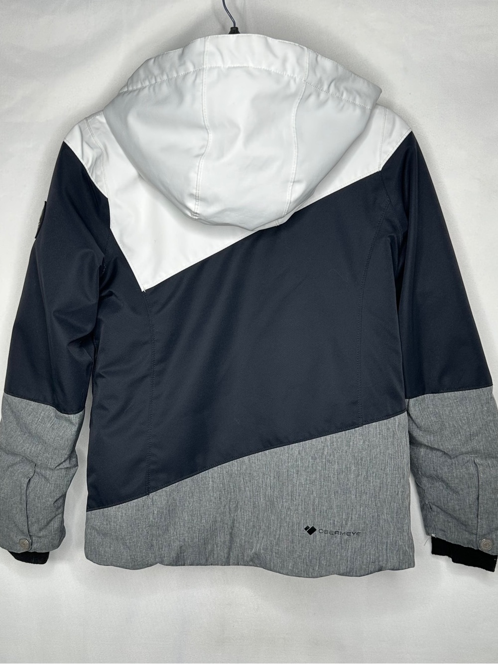 Obermeyer Girls Taylor Colorblock Ski Jacket in Black, White & Gray Sz12 (girls) - Picture 2 of 10